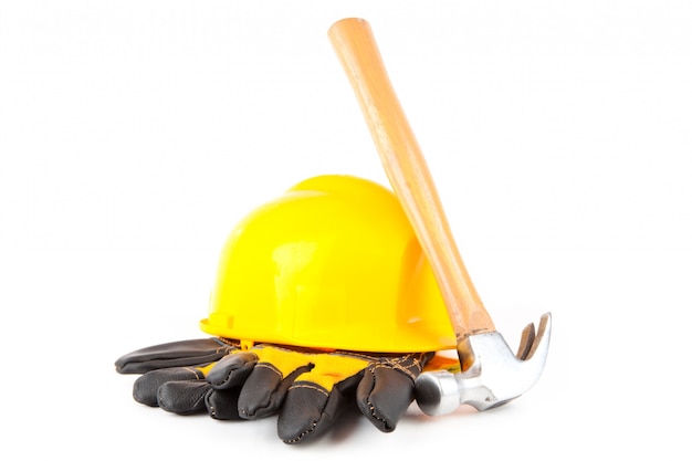 hard hat and a hammer