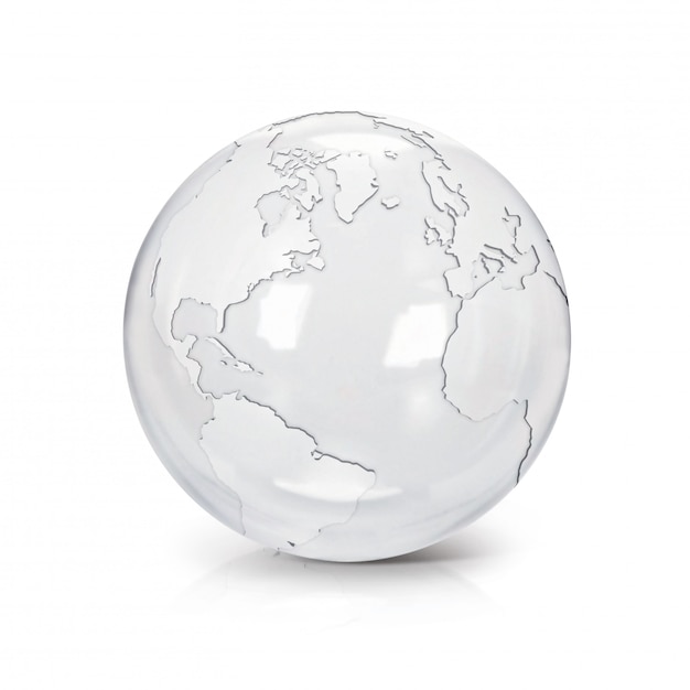 Premium Photo | Clear glass earth globe