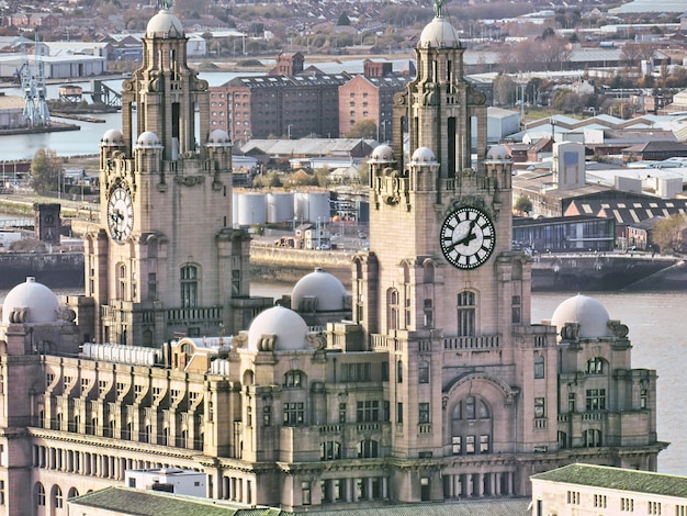 Premium Photo | Clock tower and old architecture in liverpool city