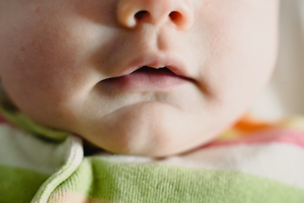 Close-up of a baby's mouth