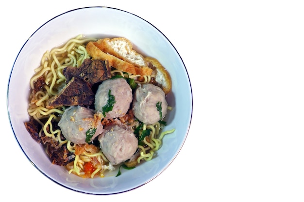 Premium Photo Close Up Of Bakso A Meatball With Noodle Traditional
