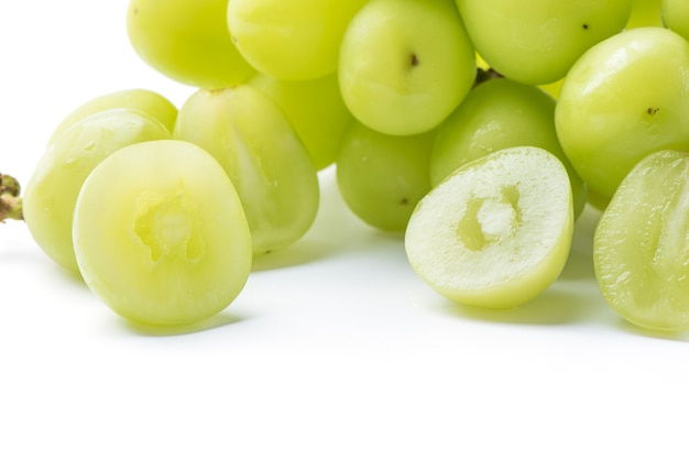 Premium Photo | Close Up Of Beautiful Shine Muscat Green Grape Isolated ...