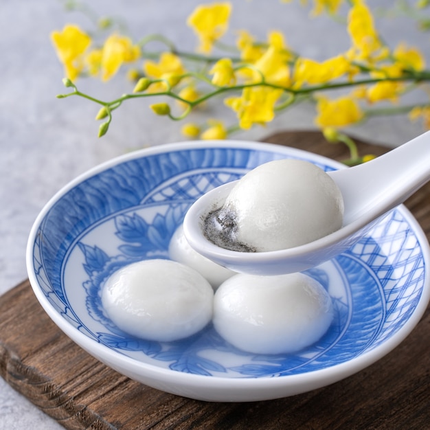 Premium Photo Close Up Of Big Tangyuan Yuanxiao Glutinous Rice