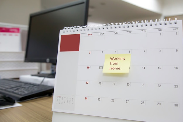 Premium Photo | Close-up blank desk calendar with paper note working ...