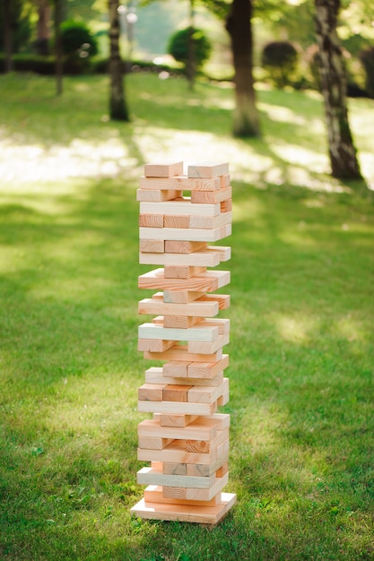 outdoor wooden blocks