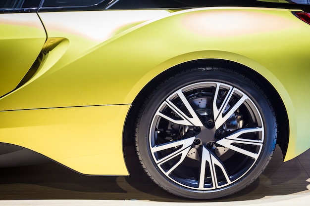 Premium Photo | Close up of car wheel on a modern car