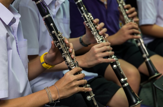 Premium Photo | Close up of clarinetist performance which is some part ...