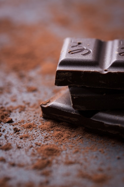 Close Up Of Dark Chocolate Free Photo