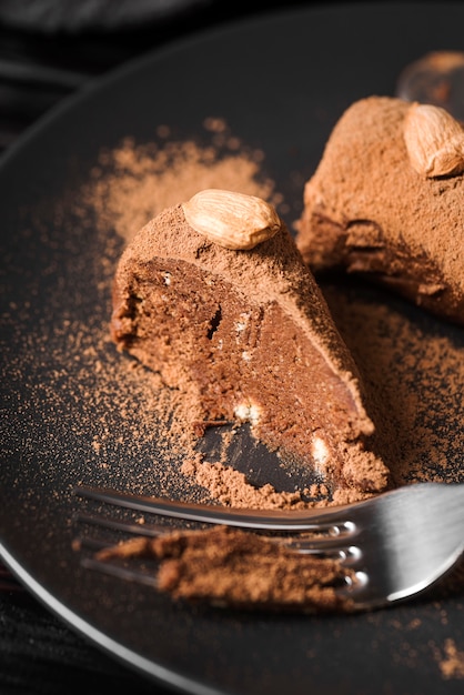 Close-up dessert with cocoa powder | Free Photo