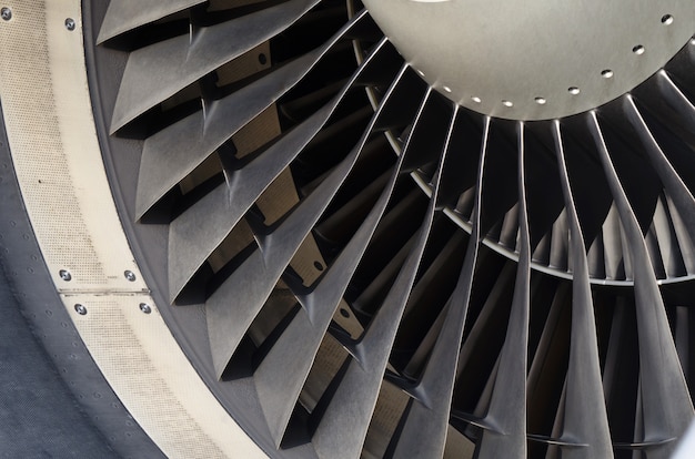 Close up fan blade of engine airplane. Photo | Premium Download