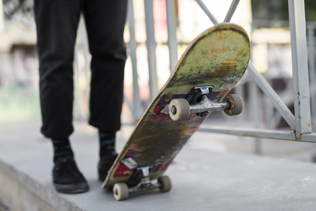 Free Photo | Close-up of feet practising with the skateboard