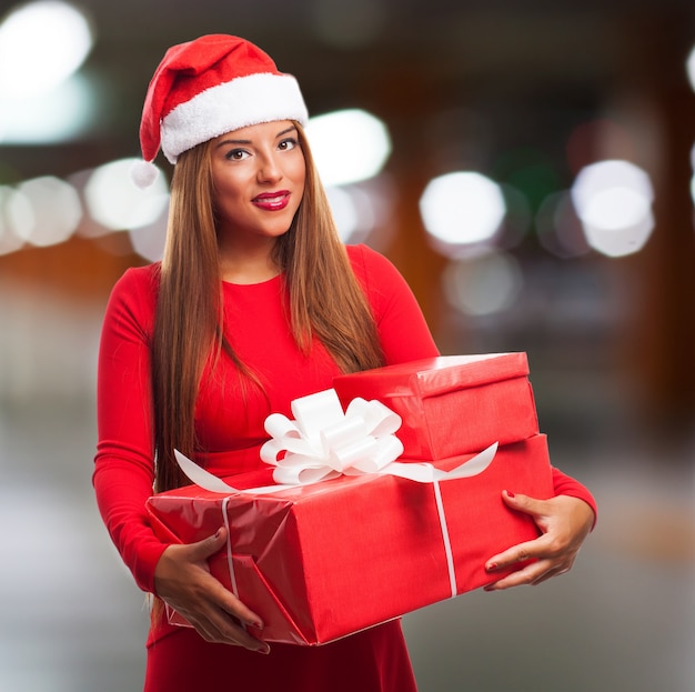 santa hat girl