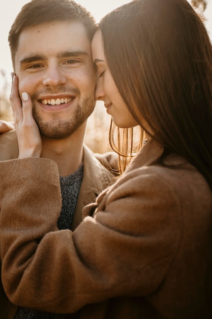 Free Photo Close Up Happy Couple In Nature