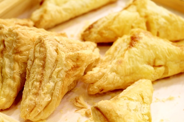 Premium Photo | Close-up image of original butter puff pastry