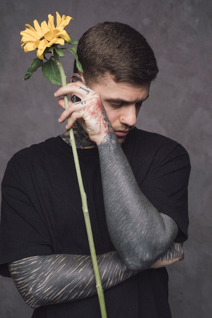 Get Male Flower Hand Tattoo Images