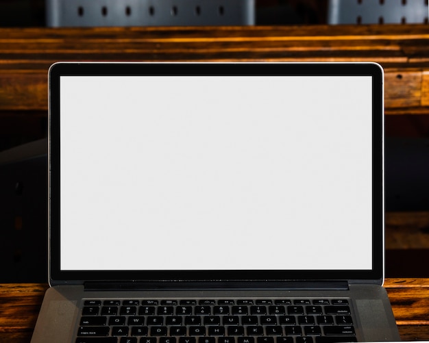 Free Photo | Close-up of modern laptop with white blank screen