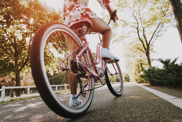 Premium Photo | Close up. mulatto girls leg on the bike pedal.