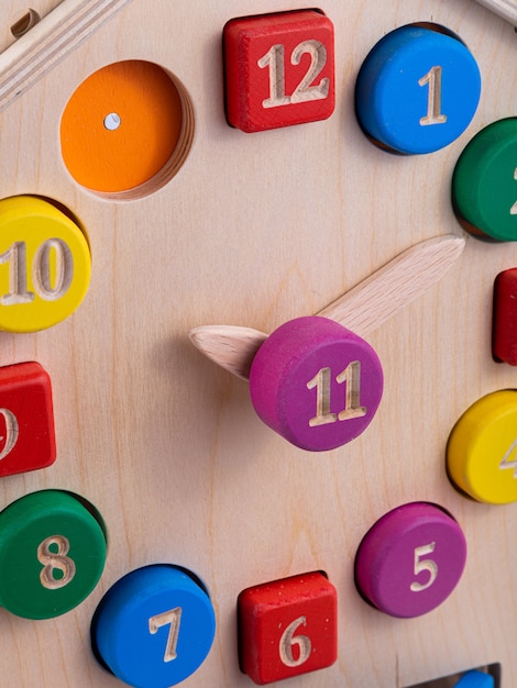 wooden clock for toddlers