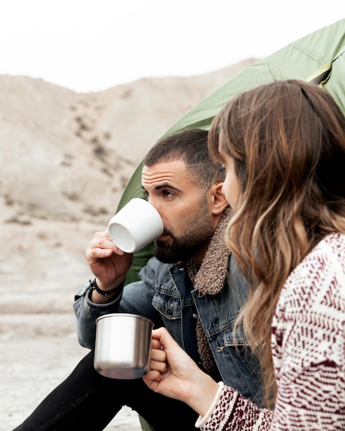 Free Photo | Close up people with coffee cups