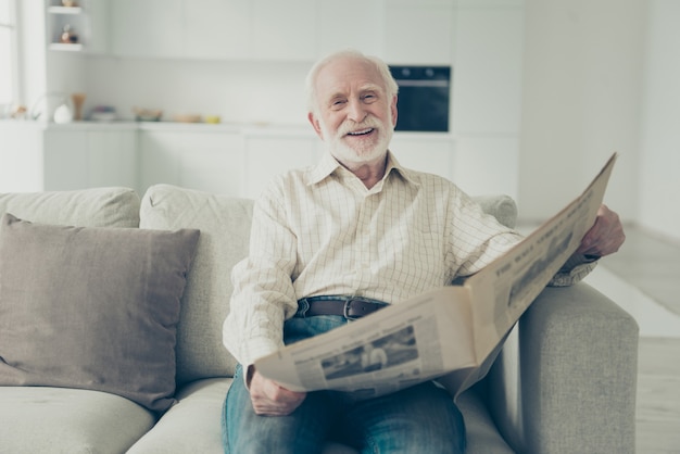 Premium Photo | Close-up photo of grey haired grandfather