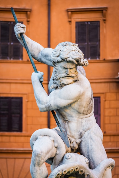 Premium Photo Close Up Portrait Of God Neptune Statue Fountain Of Neptune At The Northern End