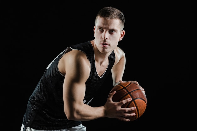 Free Photo Close Up Of Professional Basketball Player Training