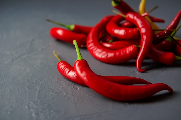 Close-up of red chilli peppers Free Photo