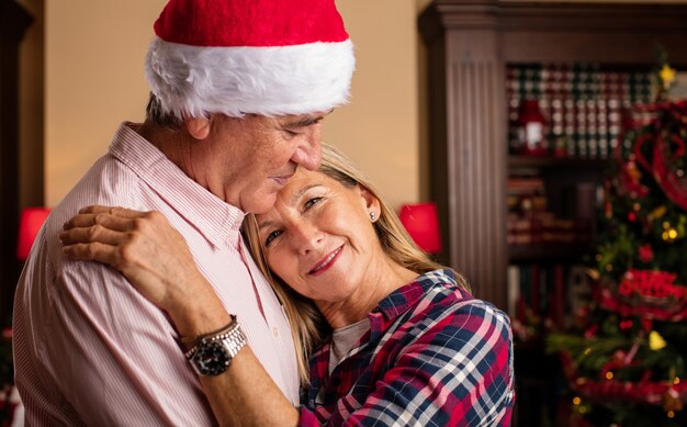 Free Photo | Close-up of romantic couple enjoying christmas