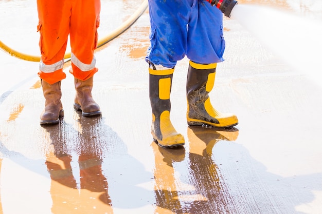 Premium Photo | Close up safety boos.worker use boot for safety ...