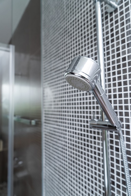 Premium Photo Close Up Shower Head In Bathroom