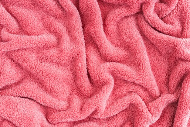 Premium Photo Close Up Top View Of Coral Blanket Wrinkled Texture