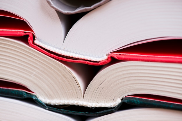 Free Photo | Close-up of two open books with colored covers