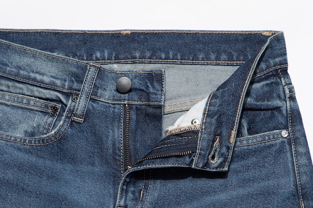 Premium Photo | Close up of unbuttoned jeans