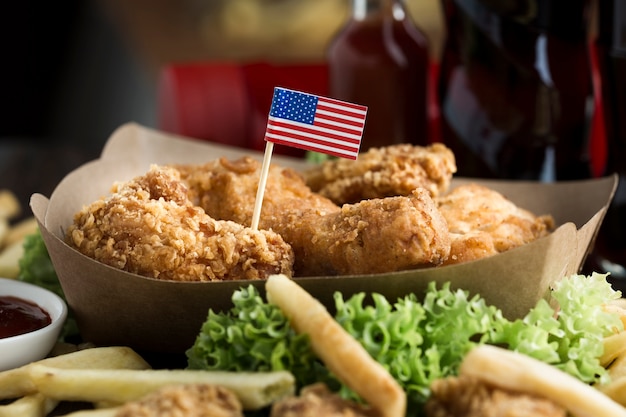 Free Photo | Close-up view of american food