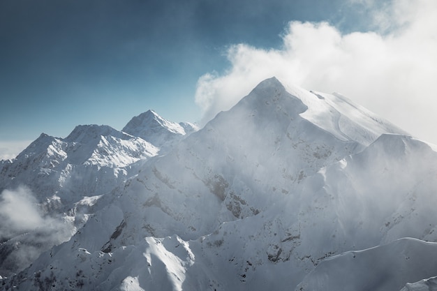 Premium Photo Close Up View On Caucasus Mountains From The Rosa Peak Krasnaya Polyana Russia