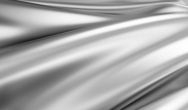 Premium Photo | Close up view on rippled silver silk fabric in 3d rendering