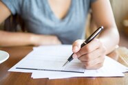 Free Photo Close up Of Woman Filling Application Form