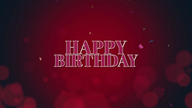 Premium Photo | Closeup happy birthday text with confetti on red ...