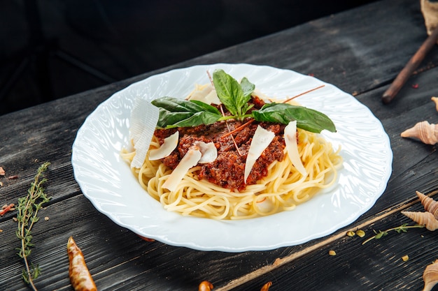 Premium Photo | Closeup on italian spaghetti bolognese