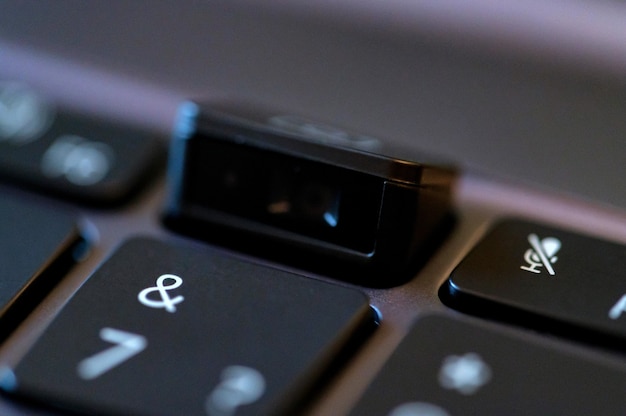 Premium Photo | Closeup of laptop webcam hidden in the keyboard