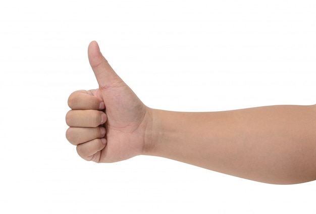 Premium Photo | Closeup of male hand showing thumbs up sign