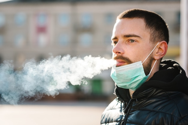 Closeup Man With Mask During Covid19 Pandemic S