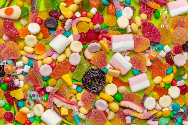 Premium Photo | Closeup of mixed candies