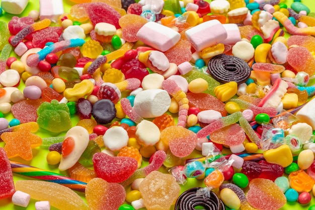 Premium Photo | Closeup of mixed candies