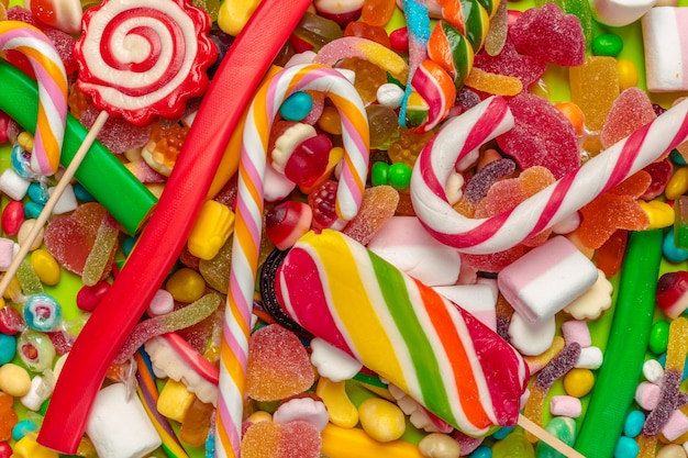 Premium Photo | Closeup of mixed candies