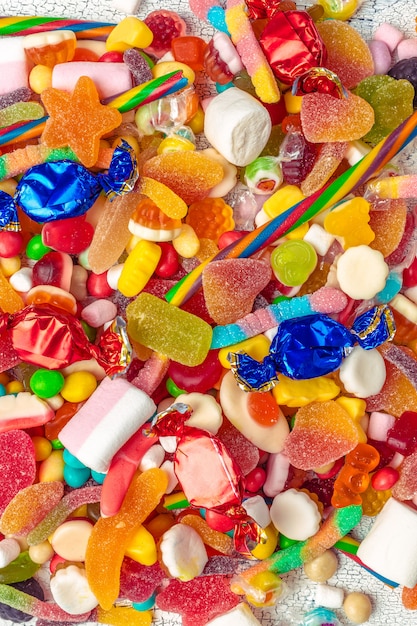 Premium Photo | Closeup of mixed candies