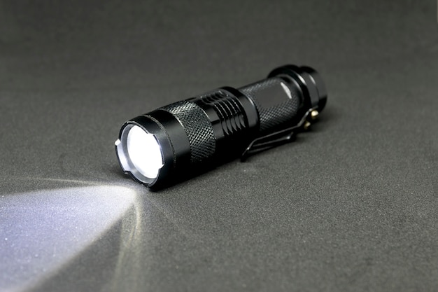 flashlight on