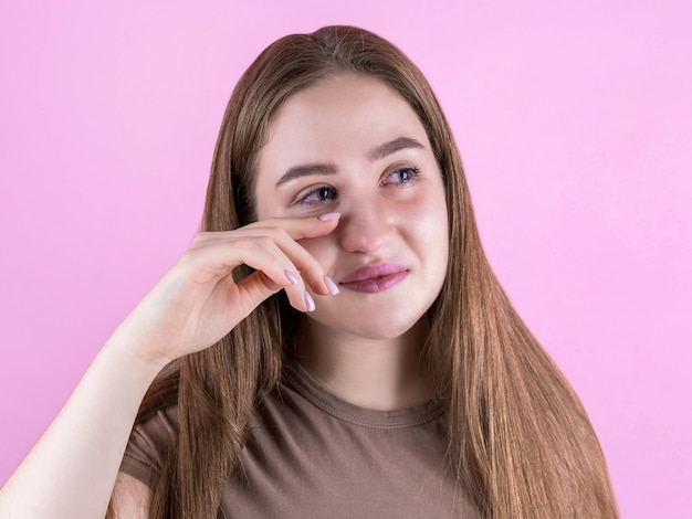 Premium Photo | Closeup Portrait Of Young Beautiful Woman Crying ...