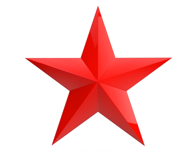 Premium Photo | Closeup red star on a white background