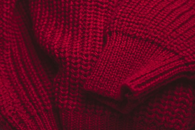 Premium Photo | Closeup of red sweater texture